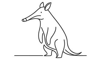 A drawing of a kangaroo standing on one leg vector