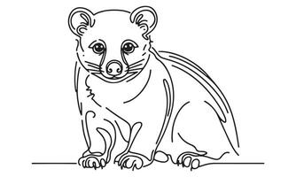 A drawing of a small animal sitting on a table vector