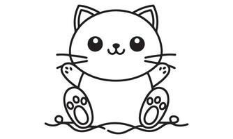Kawaii cat coloring pages vector