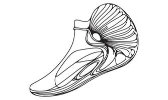 An illustration of a shoe with a wing on it vector