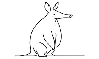 A drawing of a kangaroo standing on one leg vector