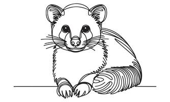 A drawing of a raccoon sitting on a table vector
