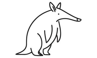 An outline drawing of a kangaroo vector