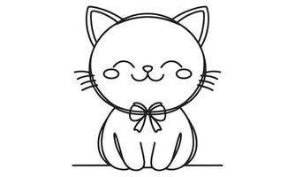 A cat with a bow tie on its head vector
