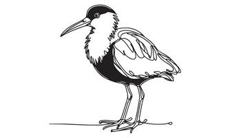 A drawing of a bird standing on a branch vector