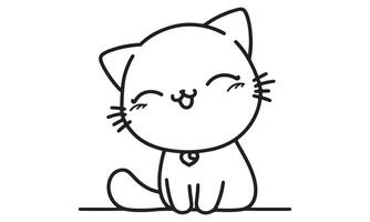 A cat is sitting on the floor with its eyes closed vector