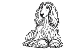 A drawing of a dog sitting down vector