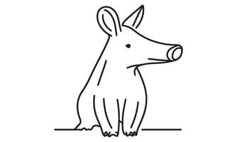 A drawing of a pig standing on a white background vector