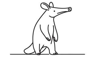 A drawing of an armadillo standing on its hind legs vector