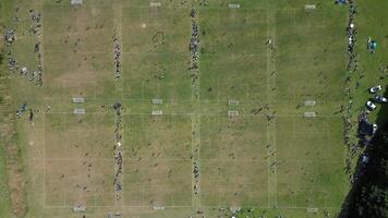 Aerial View of Soccer Field and Playground Arena video