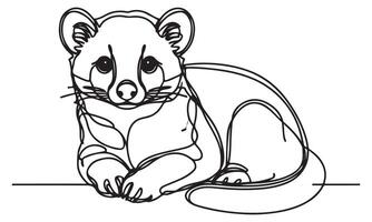 A drawing of a small animal sitting on a table vector