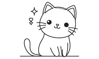 A cat is sitting on the ground with stars above it vector