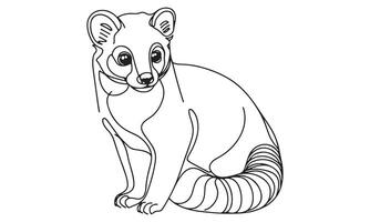 A drawing of a raccoon sitting down vector
