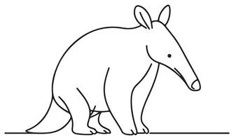 An outline drawing of an animal with a long tail vector