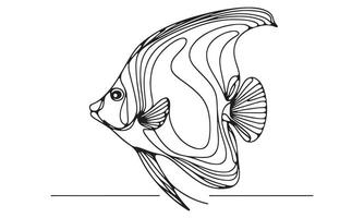 An angelfish coloring page vector