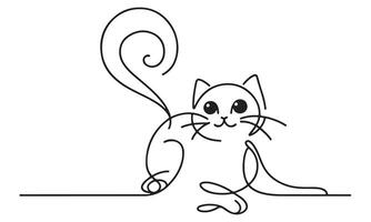A cat is sitting on a table with a tail vector