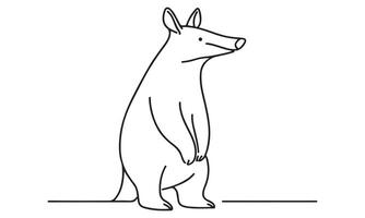 A drawing of a kangaroo standing on its hind legs vector