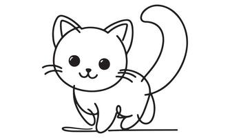 A cat is standing on a white background vector