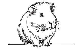 A drawing of a guinea pig sitting on a table vector