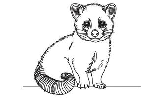 A drawing of a small animal sitting on the ground vector