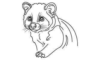A drawing of a small animal with large eyes vector