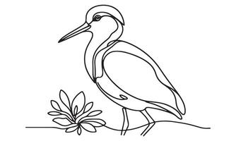 A drawing of a bird with a flower vector