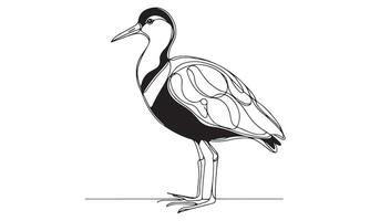 A drawing of a crane standing on a white background vector