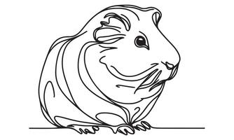 Guinea pig coloring page vector