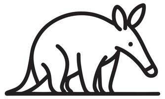 An outline of an armadillo on a white background vector
