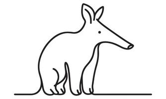 An outline drawing of an armadillo vector