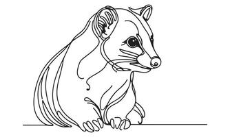 A drawing of a possum sitting on a ledge vector