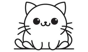 Kawaii cat coloring pages vector