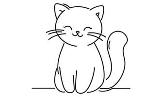 A cat is sitting on the floor with its eyes closed vector