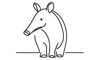 A drawing of a small animal with a long nose vector