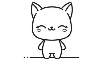 A cartoon cat with a line drawing of its face vector