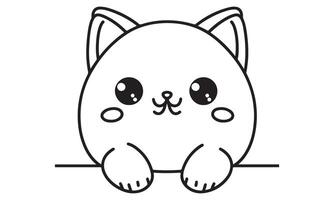 Kawaii kitty coloring pages vector