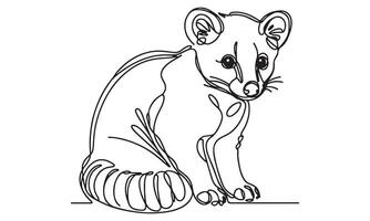 A drawing of a raccoon sitting on the ground vector