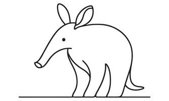 A drawing of an elephant with a long nose vector