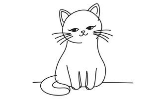 A drawing of a cat sitting down vector