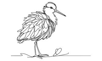 A drawing of a bird standing on a branch vector