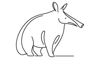 A drawing of an animal with a long tail vector