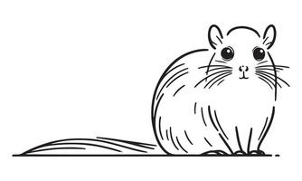 A drawing of a small rodent sitting down vector