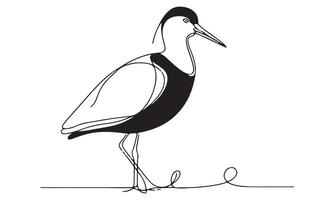 A drawing of a bird with a long neck vector