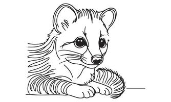 A coloring page of a fox vector