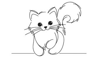 A cat is standing on the ground coloring page vector