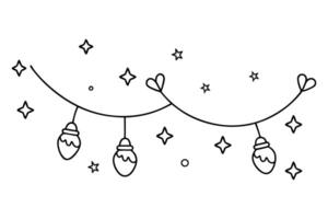 A black and white drawing of a string of lights vector