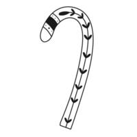 Doodle christmas candy cane.Decorative Swedish element for Christmas, New Year design. Hand-drawn illustration isolated on transparent background. illustration EPS10 vector