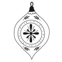 Doodle Christmas ball.Decorative Swedish element for Christmas, New Year design. Hand-drawn illustration isolated on transparent background. illustration EPS10 vector