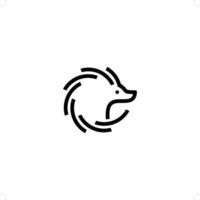 Modern and simple hedgehog line art vector