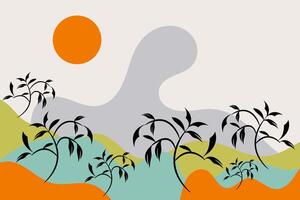 Abstract Waves and Waving Trees vector